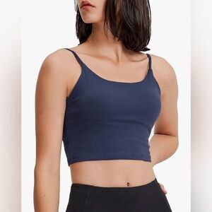 Lemedy Women Padded Sports Bra Workout Running Shirts Yoga Tank Top; Size S